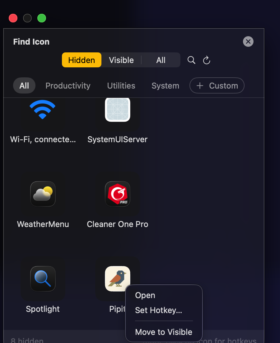 Step 1: Right-click any icon
